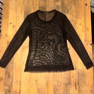 Joeffer‎ Caoc Sheer Mesh Long Sleeve Top Whimsigoth Dark Romantic 90s Goth Punk